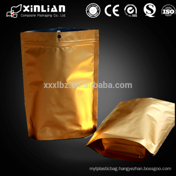 high quality gold color al foil stand up pouch for spice bag